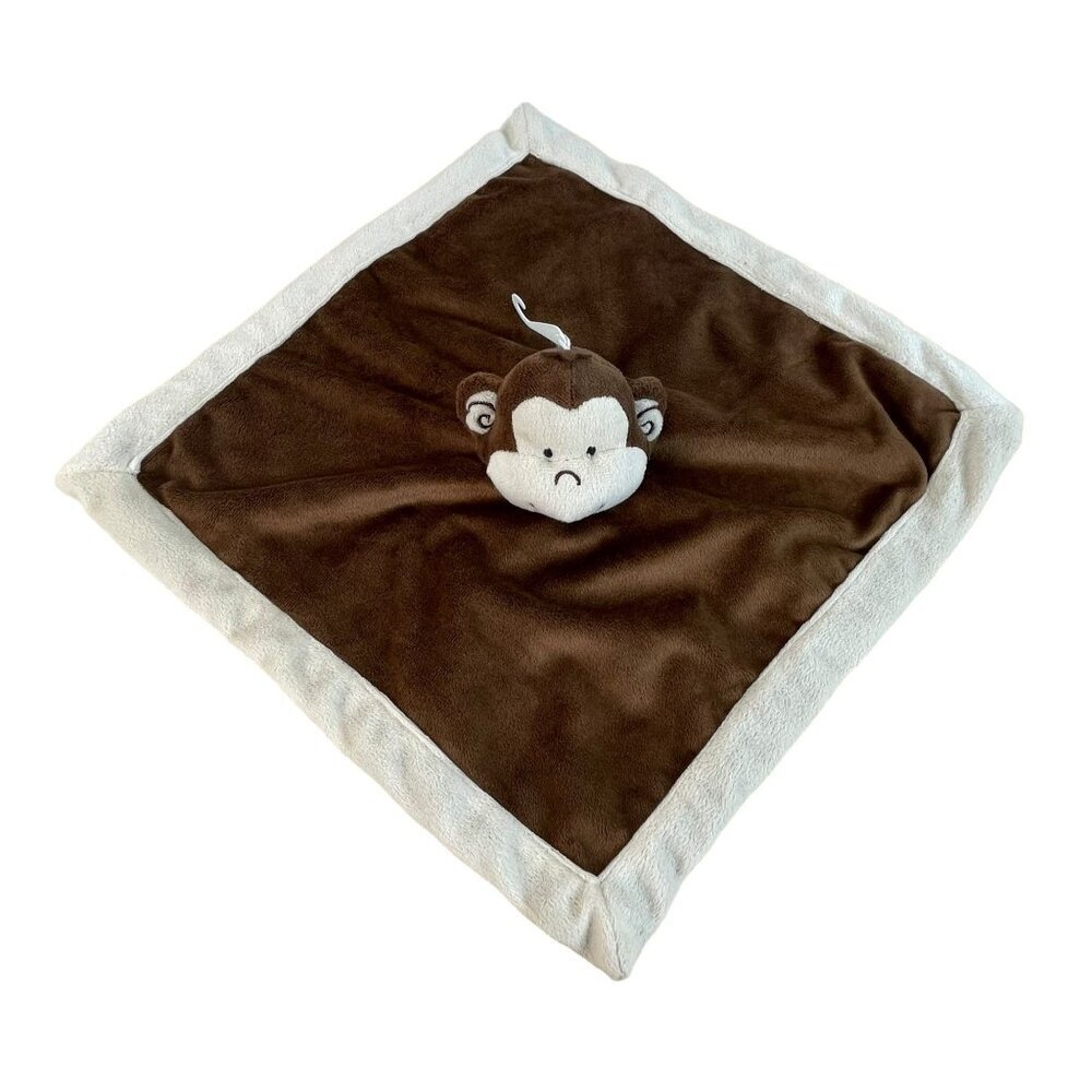 Tiddliwinks Monkey Security Blanket Lovey Lovie Plush Brown Cream